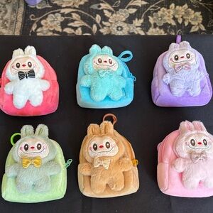Lafufu Monster Adorable mini plush zippered Backpack bag bling - New - pick 1